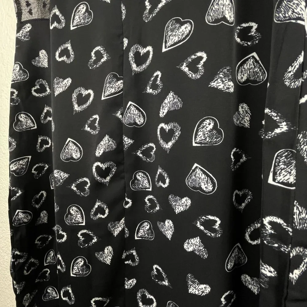 Cider Little Black Heart Midi Dress NWT - Picture 5 of 7